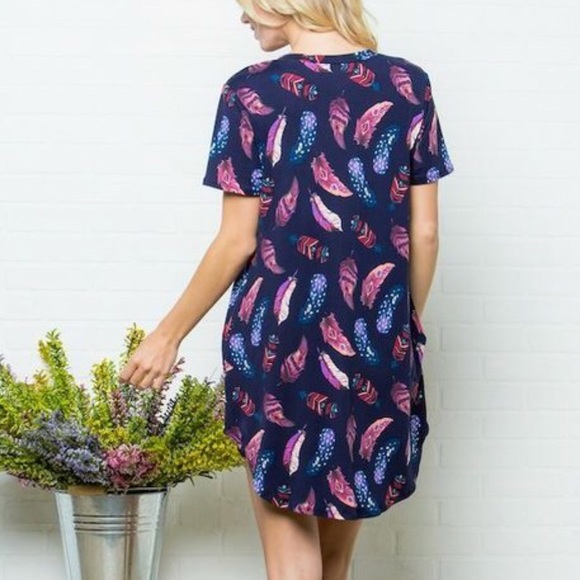 TheJessica Feather Boho Brushed Fabric Tunic/Dress - Picture 3 of 4